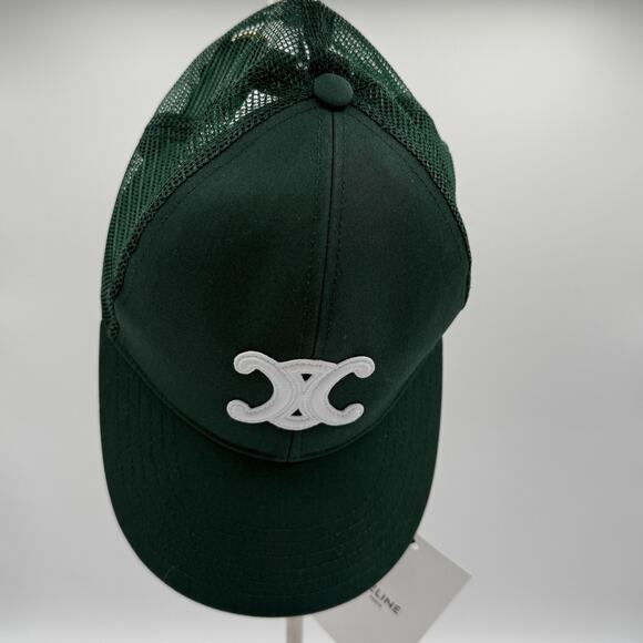 NWT Authentic Celine Triomphe Green Adjustable Baseball Cap - Picture 10 of 10